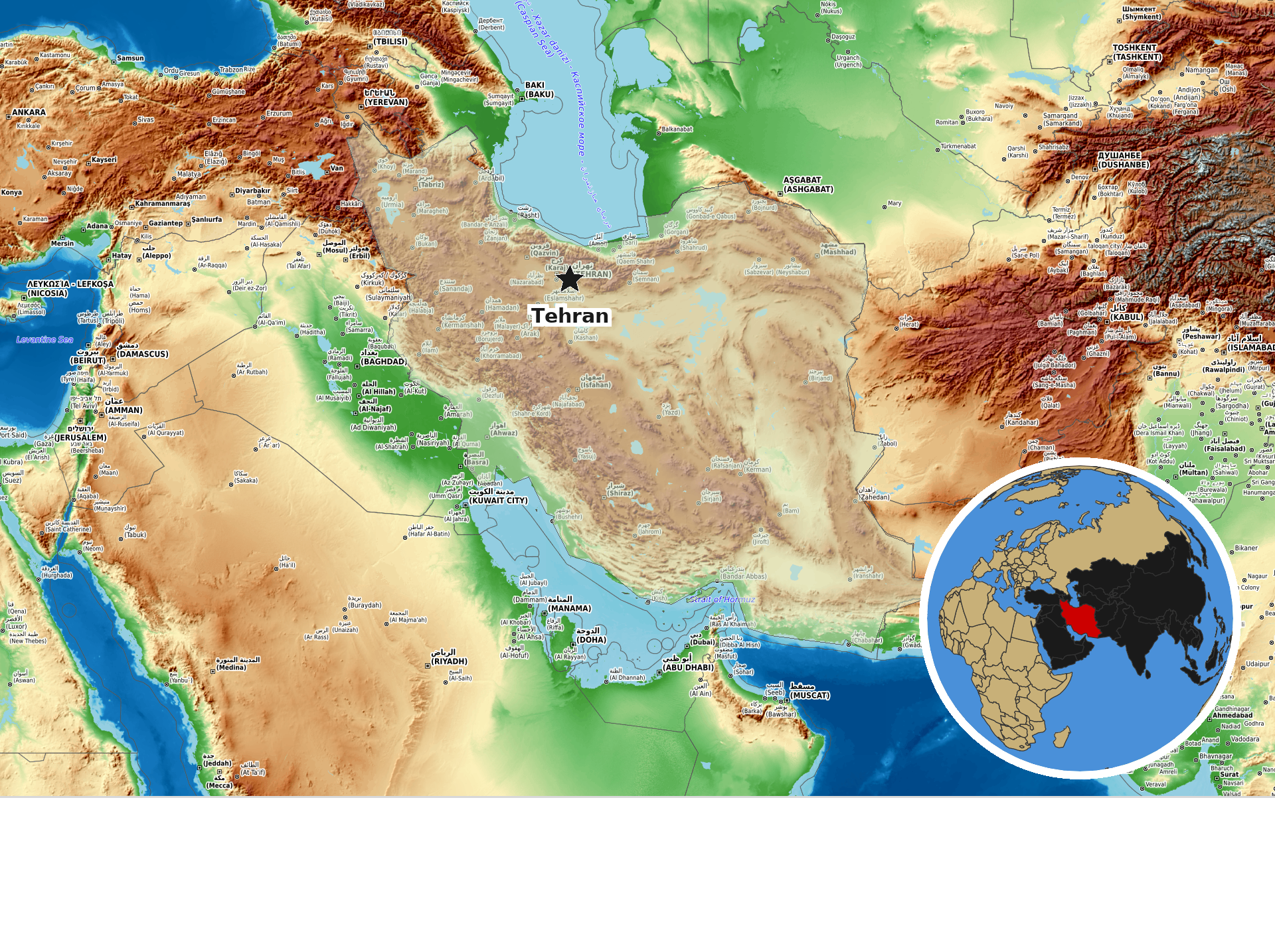 OpenTopoMap / Natural Earth - Iran