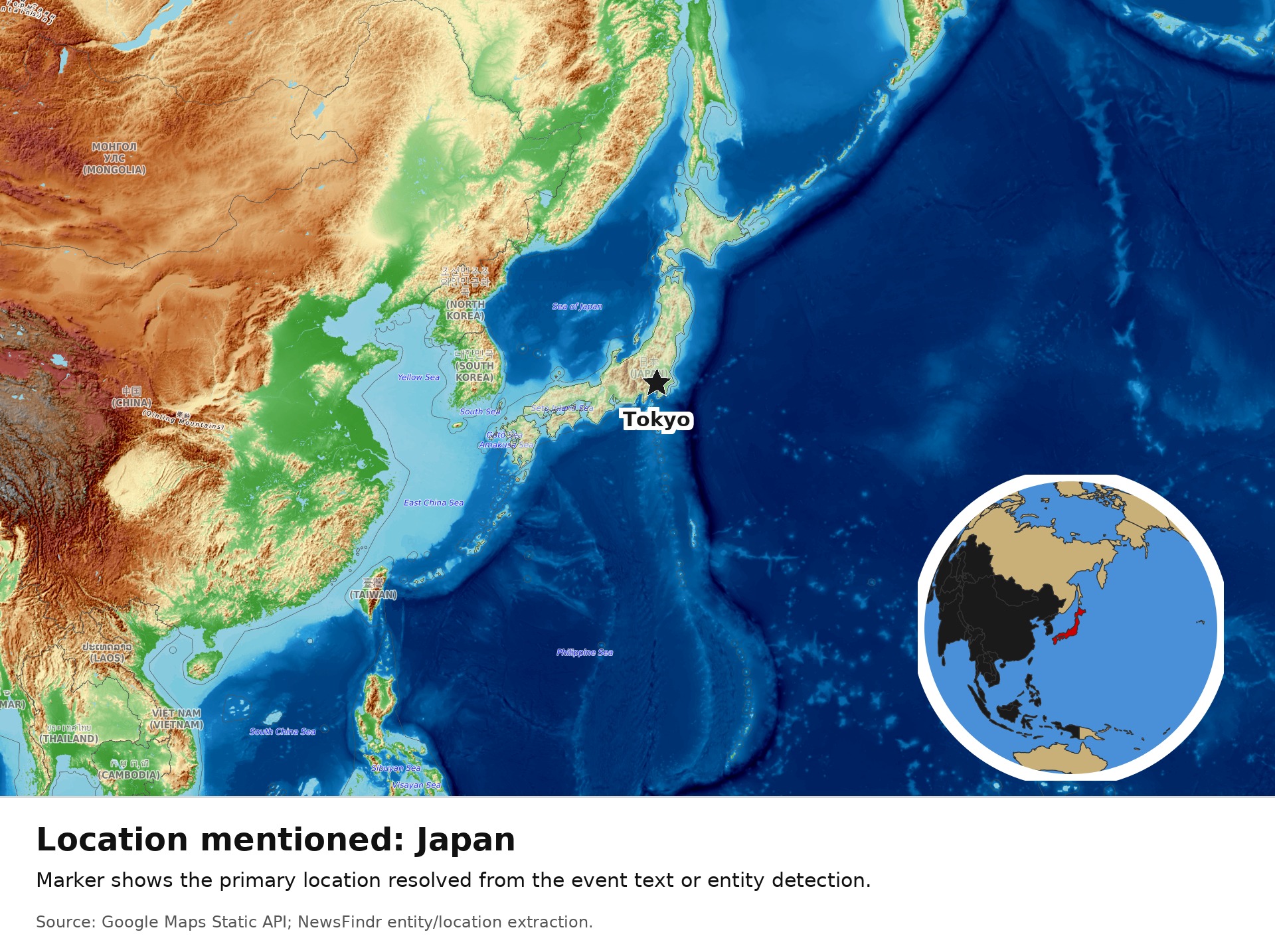 OpenTopoMap / Natural Earth - Japan