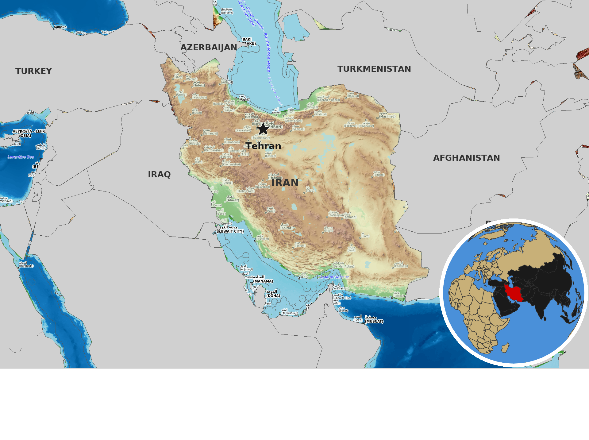 OpenTopoMap / Natural Earth - Iran