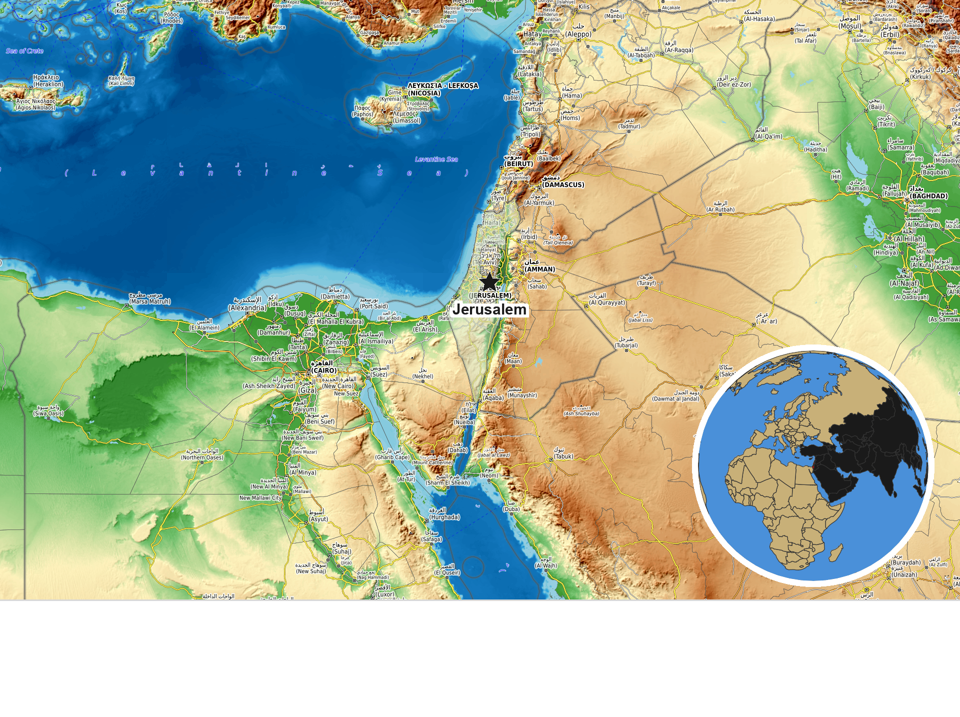 OpenTopoMap / Natural Earth - Israel