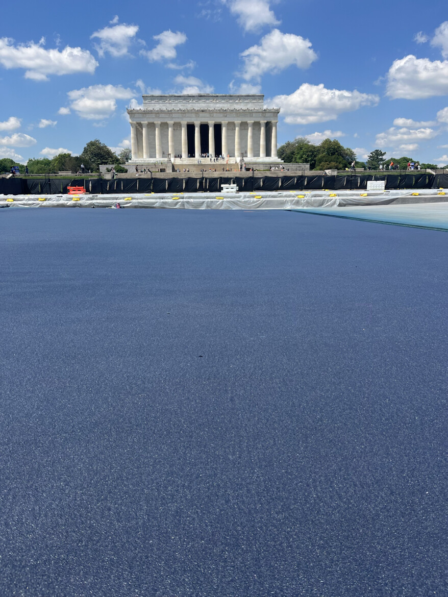 Donald J.Trump shares photo of Lincoln Memorial rubber surface before alleged vandalism