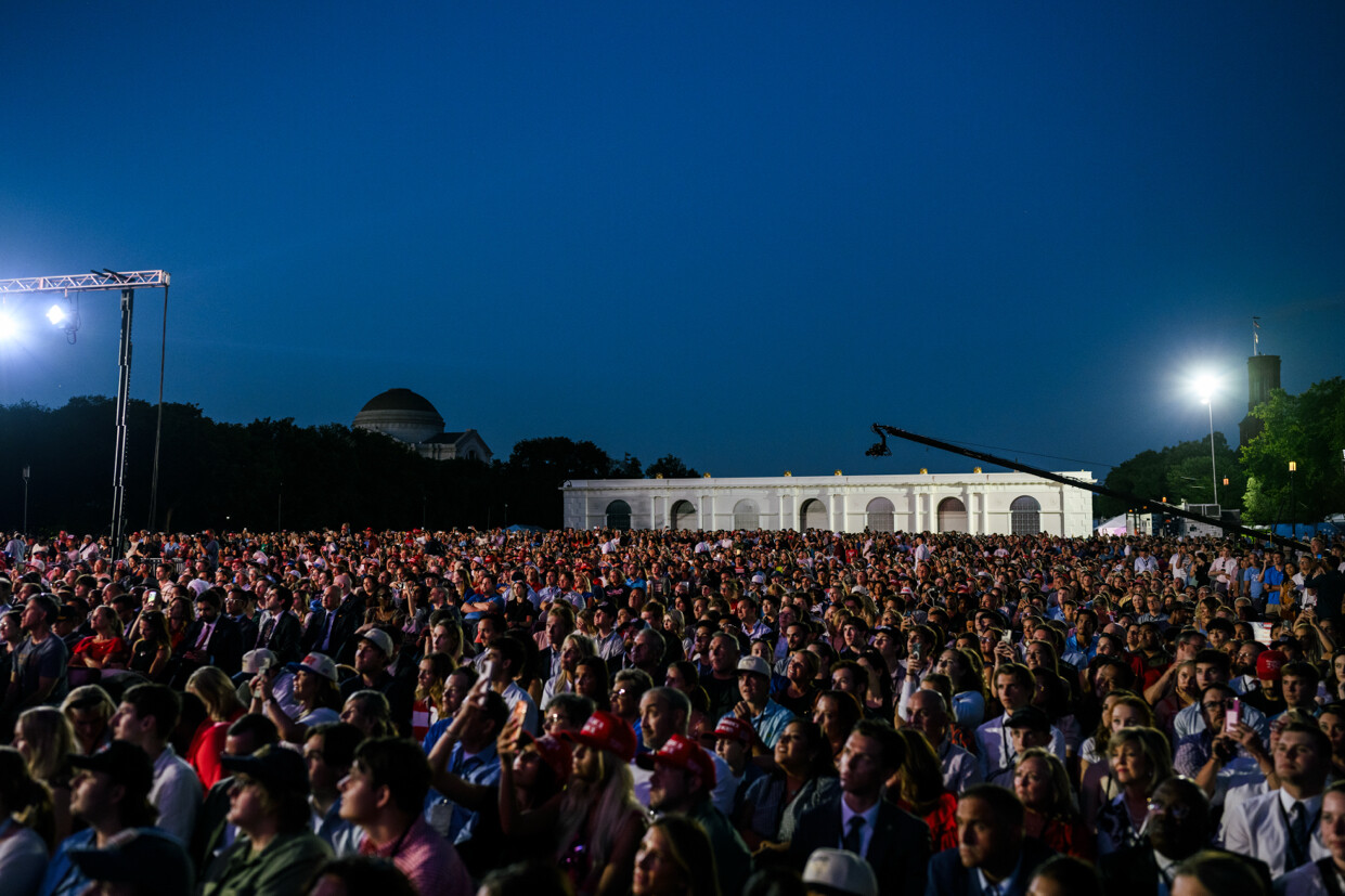 Donald J.Trump claims 45,000 packed his rally, promises historic July 4th military flyovers