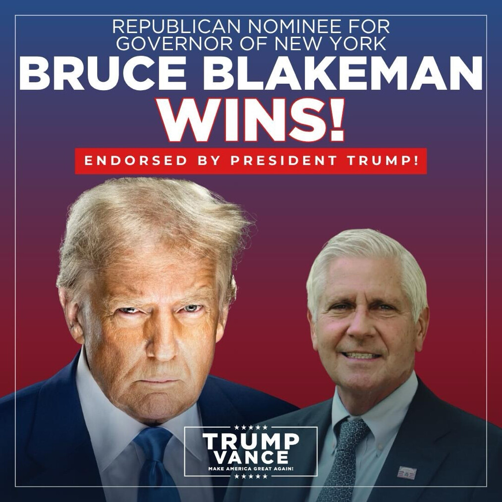 Donald J.Trump celebrates Bruce Blakeman’s Republican nomination for New York governor