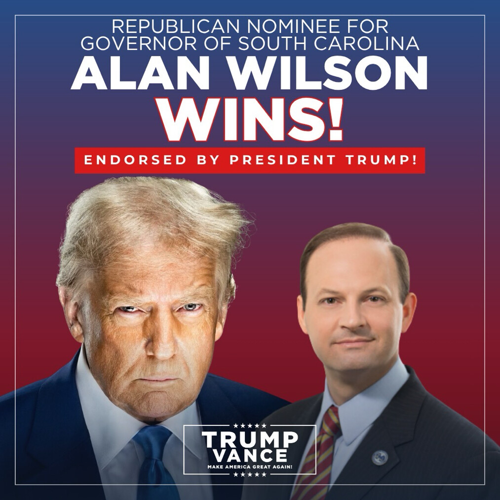 Alan Wilson wins South Carolina Republican gubernatorial nomination with Donald J.Trump endorsement