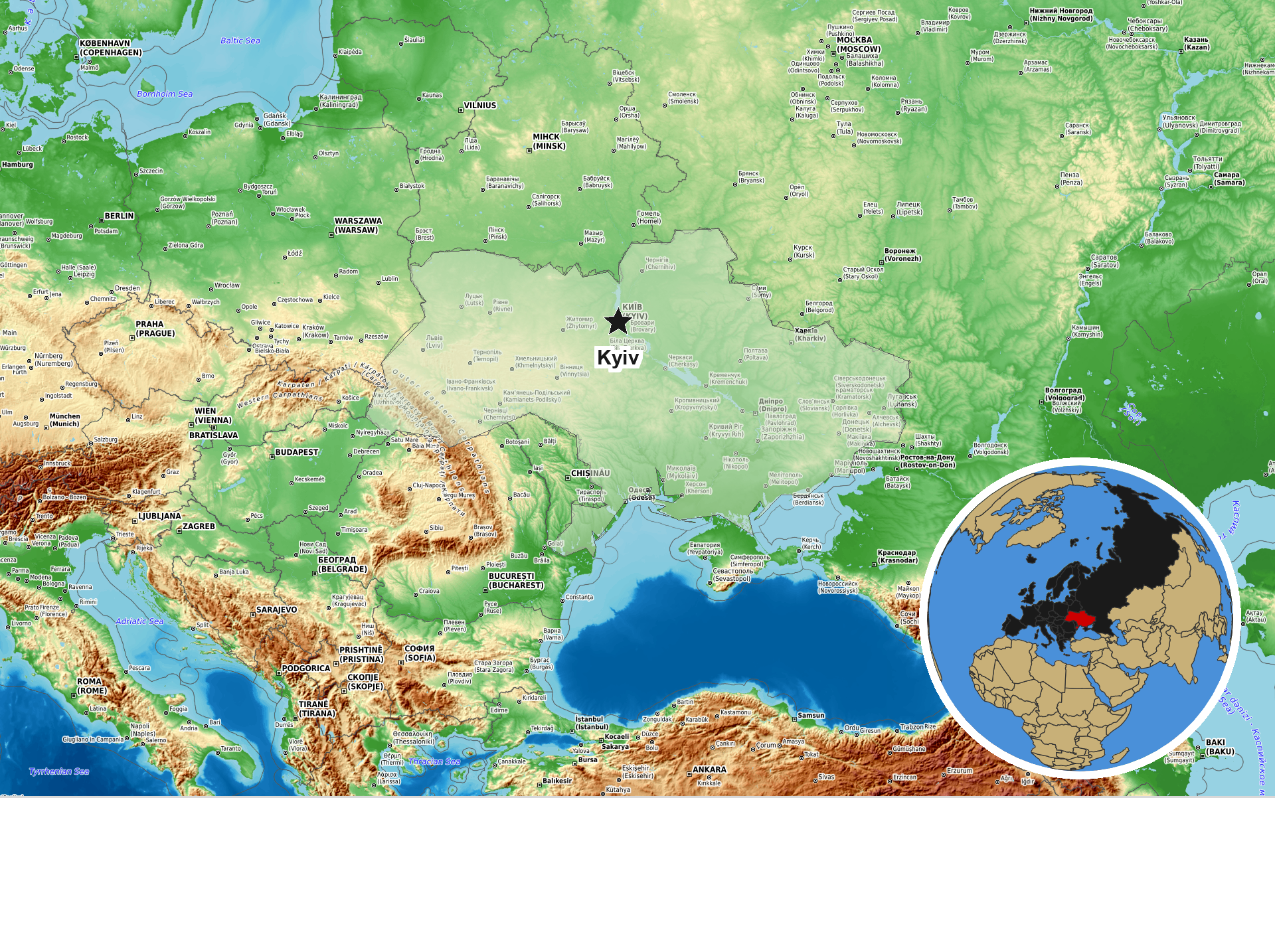 OpenTopoMap / Natural Earth - Ukraine