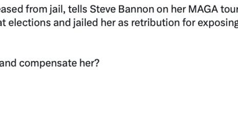 Donald J.Trump amplifies Tina Peters’ claim that Democrats jailed her for exposing election fraud