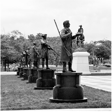 President Donald J. Trump unveils the "Spirit of '76" exhibition at Freedom Plaza in Washington, D.C.
