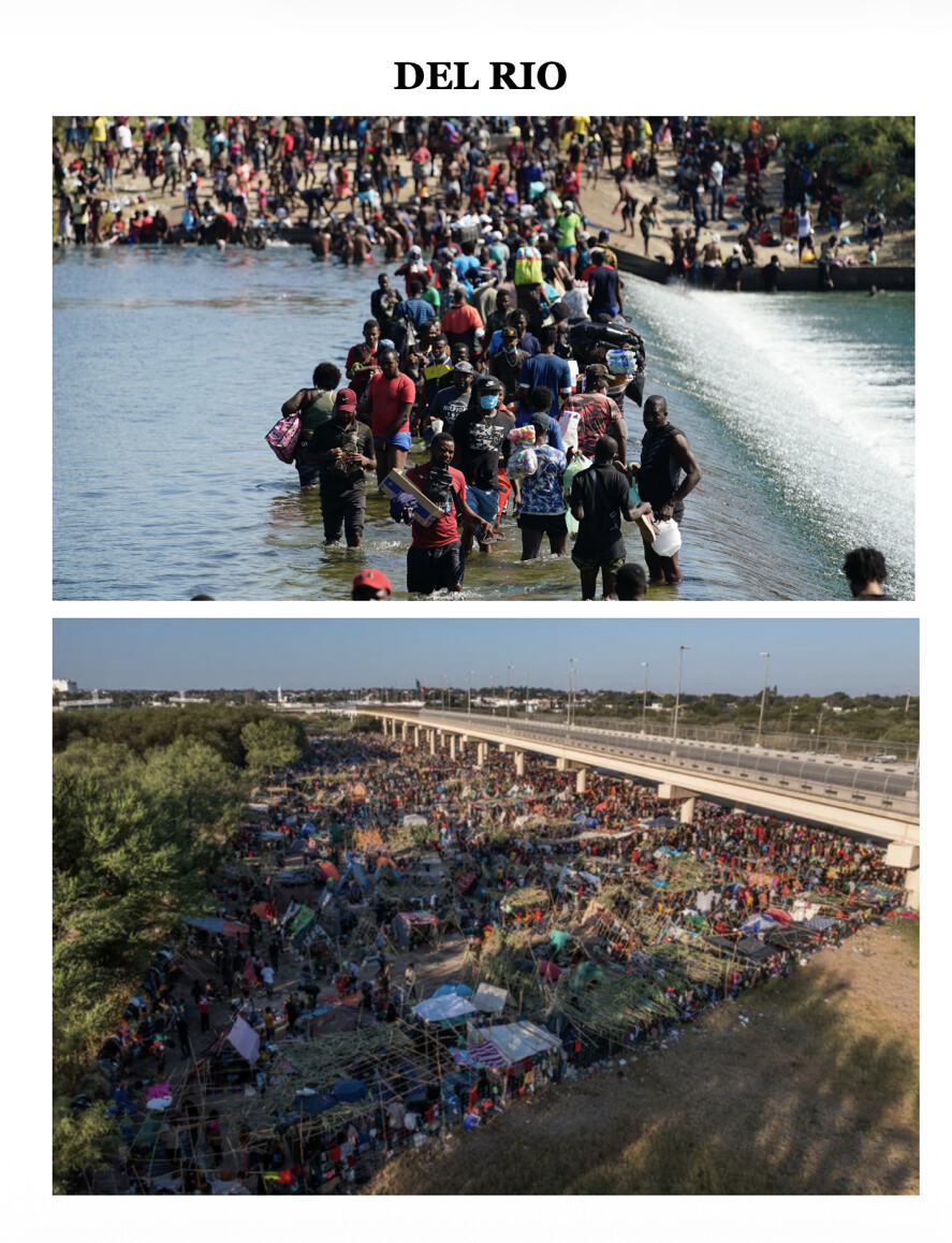 Trump revives “Biden Border” attack with Del Rio migrant crossing images