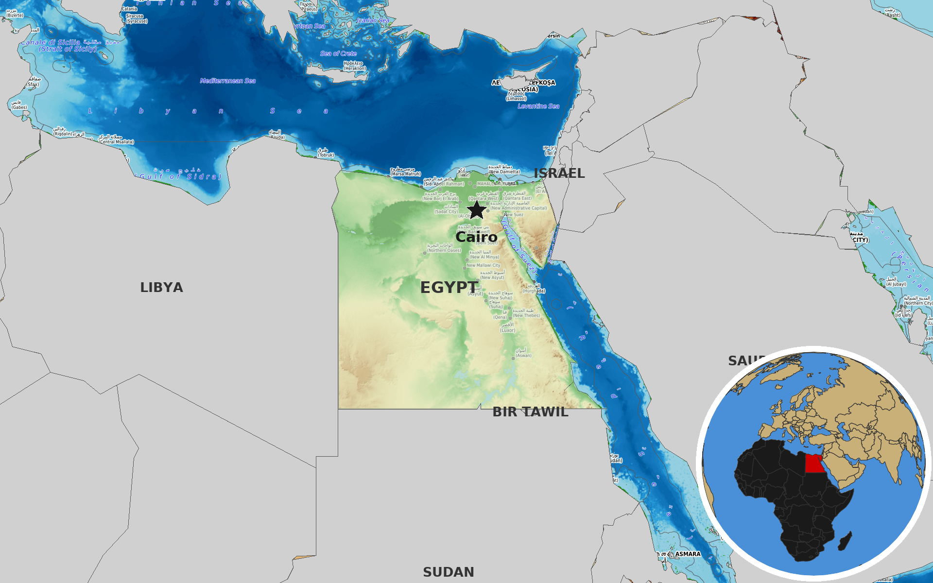 OpenTopoMap / Natural Earth - Egypt