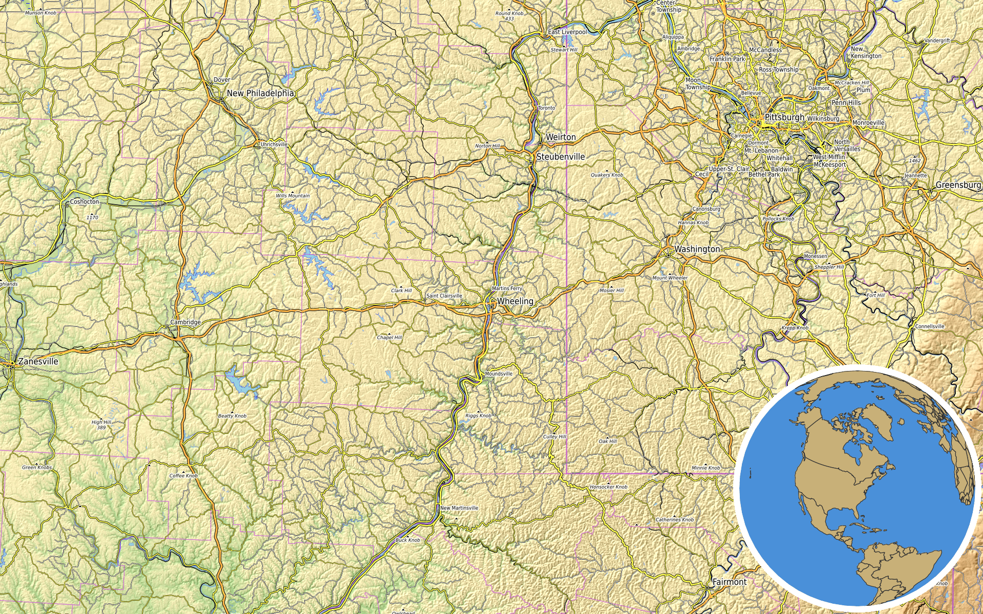 Source: OpenTopoMap / Natural Earth - Wheeling, West Virginia
Note: Map generated by NewsFindr for Wheeling, West Virginia on July 11, 2026 at 5:08 PM ET