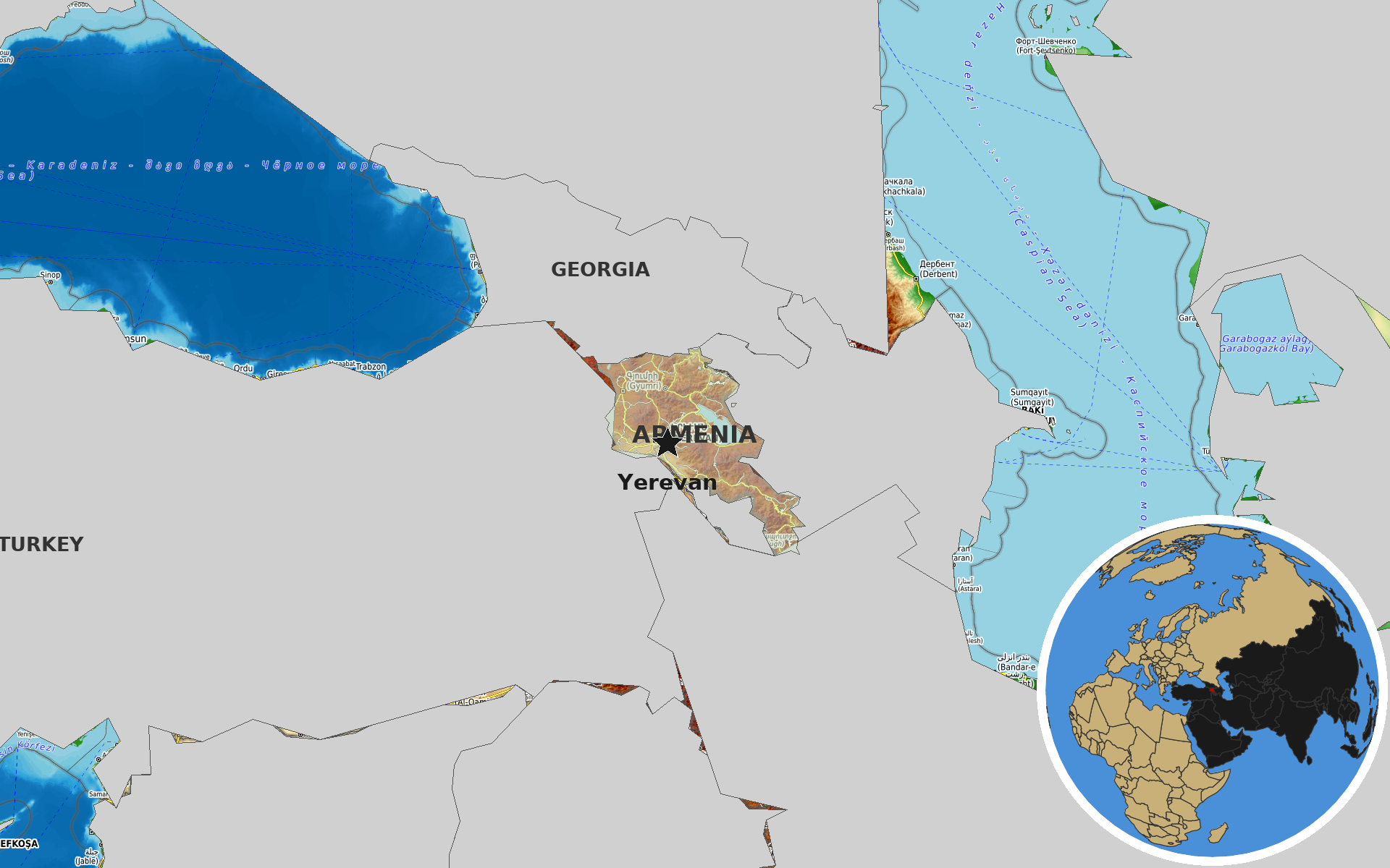 Source: OpenTopoMap / Natural Earth - Armenia
Note: Map generated by NewsFindr for Armenia on July 16, 2026 at 1:36 PM ET