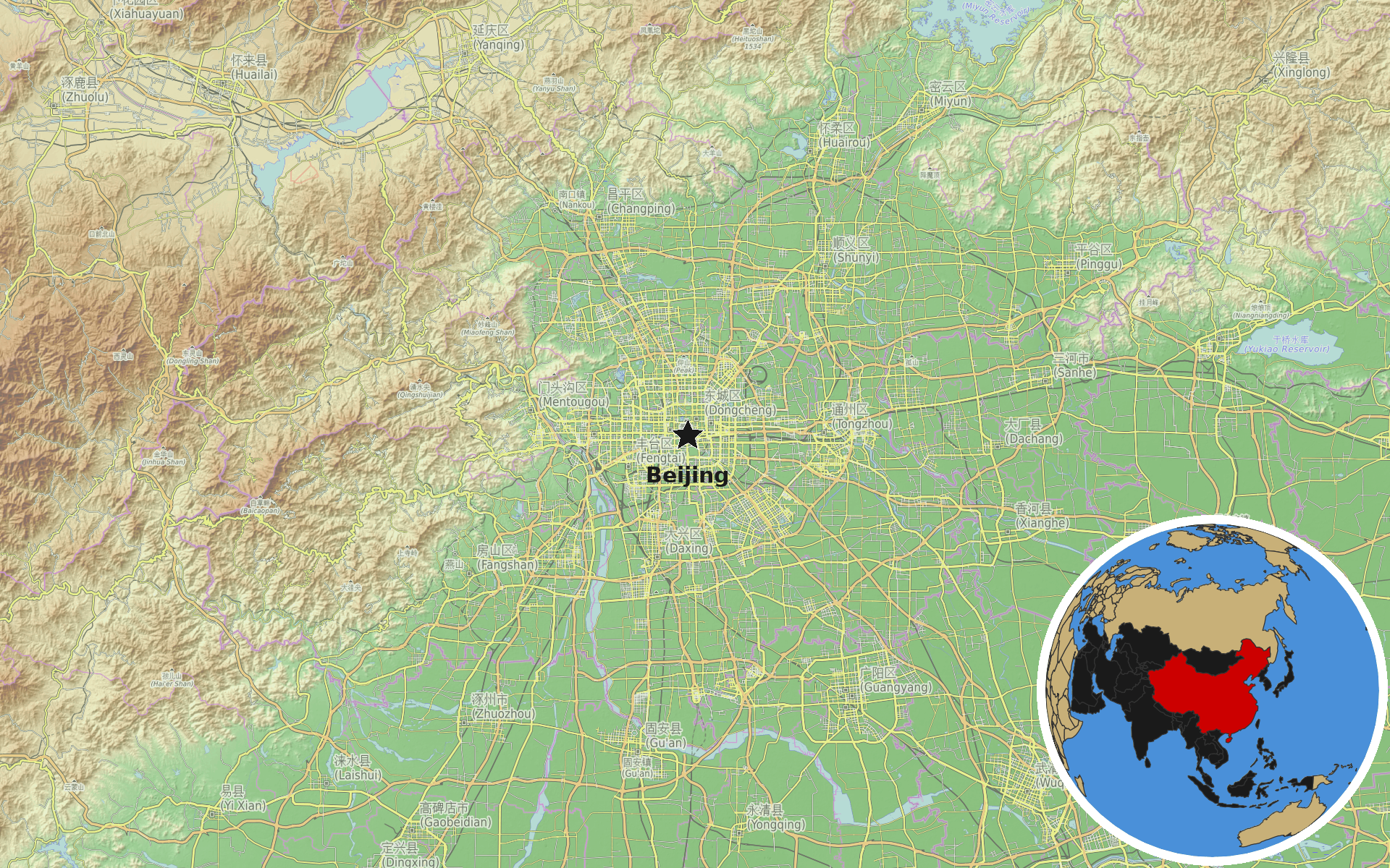 Source: OpenTopoMap / Natural Earth - China
Note: Map generated by NewsFindr for China on July 15, 2026 at 5:35 AM ET