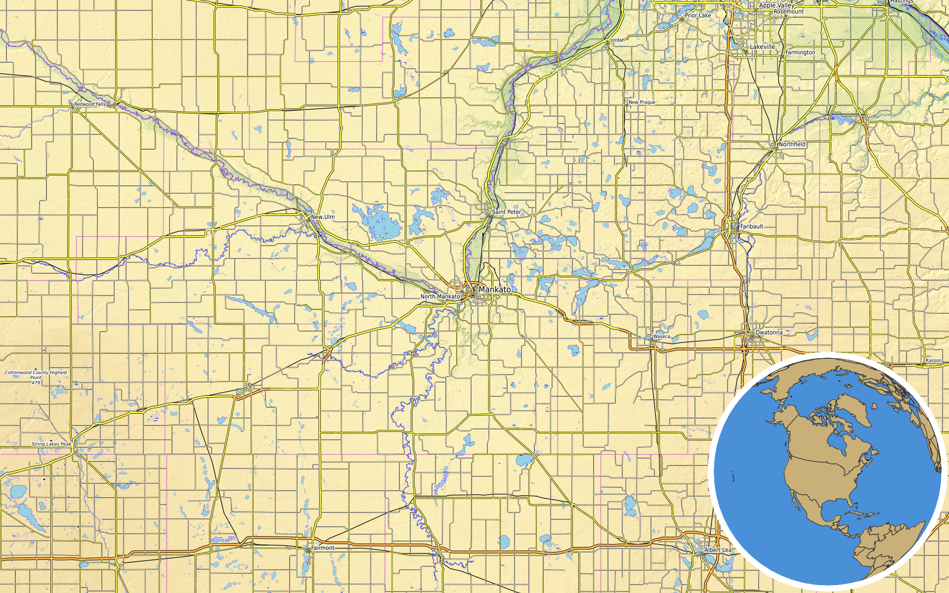 Source: OpenTopoMap / Natural Earth - Mankato, Minnesota
Note: Map generated by NewsFindr for Mankato, Minnesota on July 15, 2026 at 7:49 AM ET