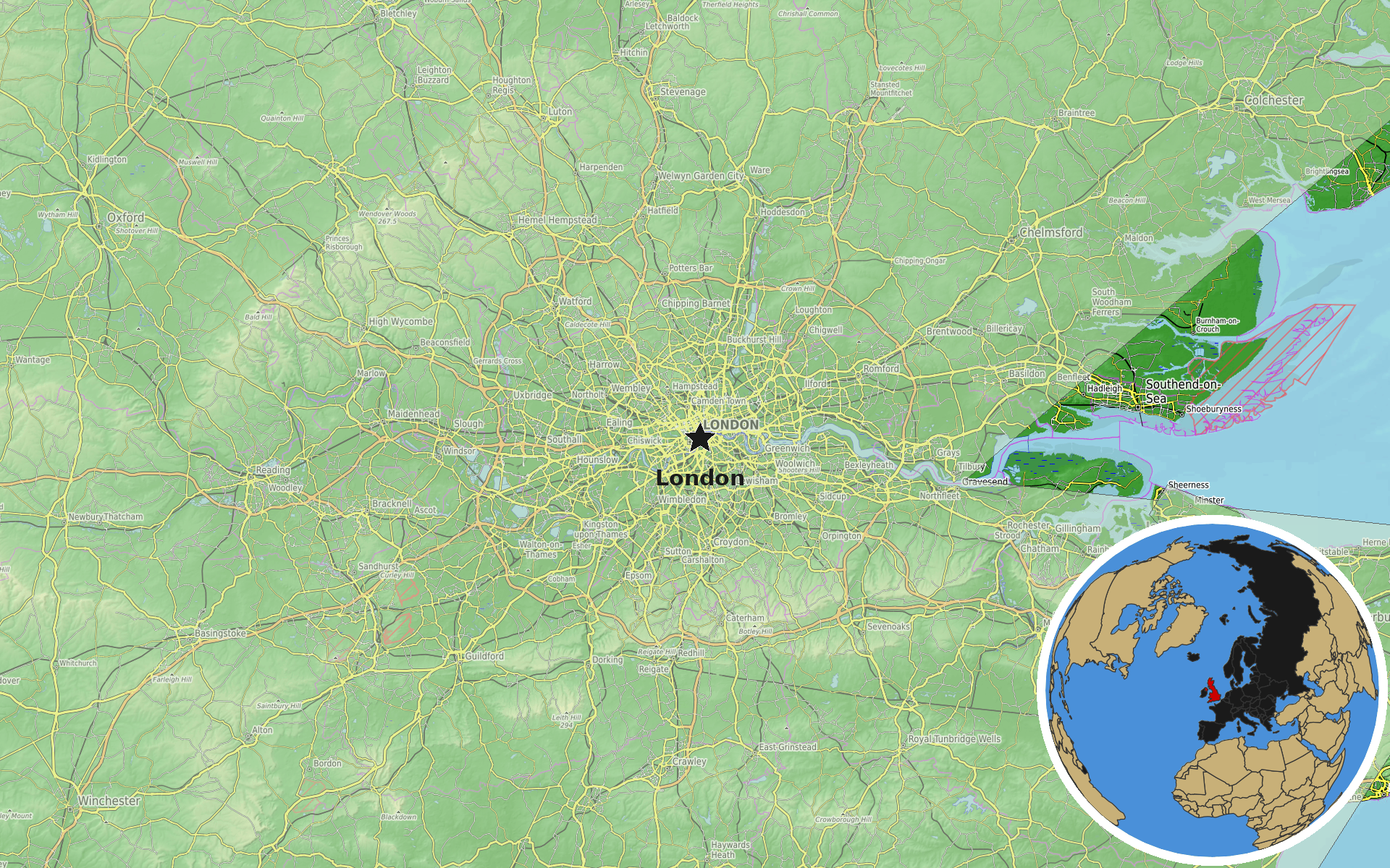 Source: OpenTopoMap / Natural Earth - London
Note: Map generated by NewsFindr for London on July 12, 2026 at 3:03 PM ET
