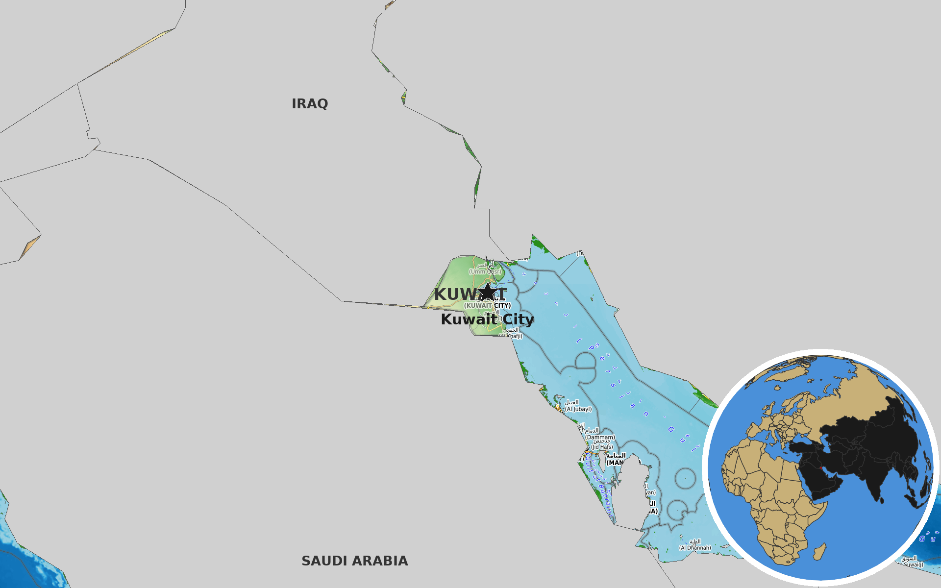 Source: OpenTopoMap / Natural Earth - Kuwait
Note: Map generated by NewsFindr for Kuwait on July 16, 2026 at 4:44 PM ET