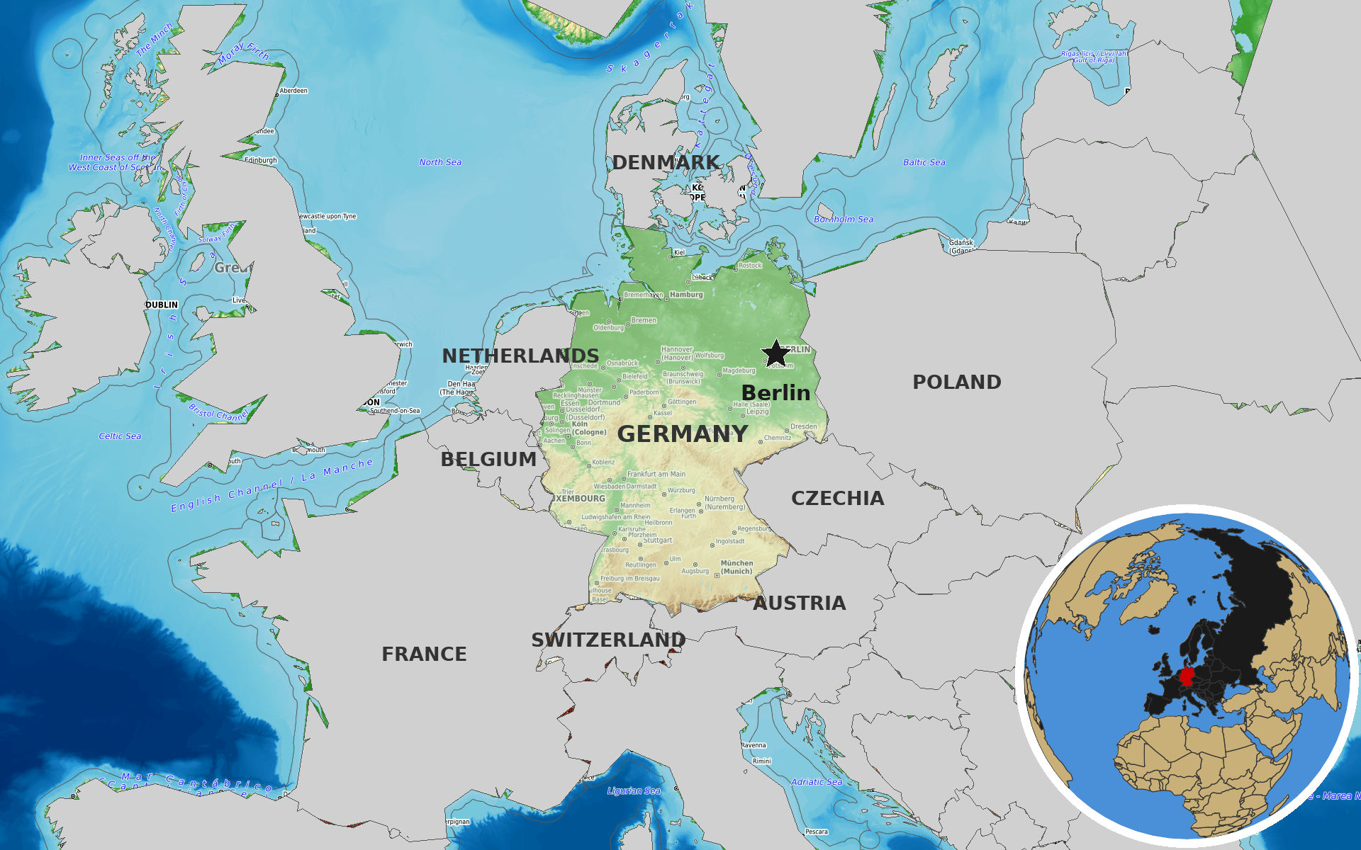 Source: OpenTopoMap / Natural Earth - Germany
Note: Map generated by NewsFindr for Germany on July 16, 2026 at 4:44 PM ET