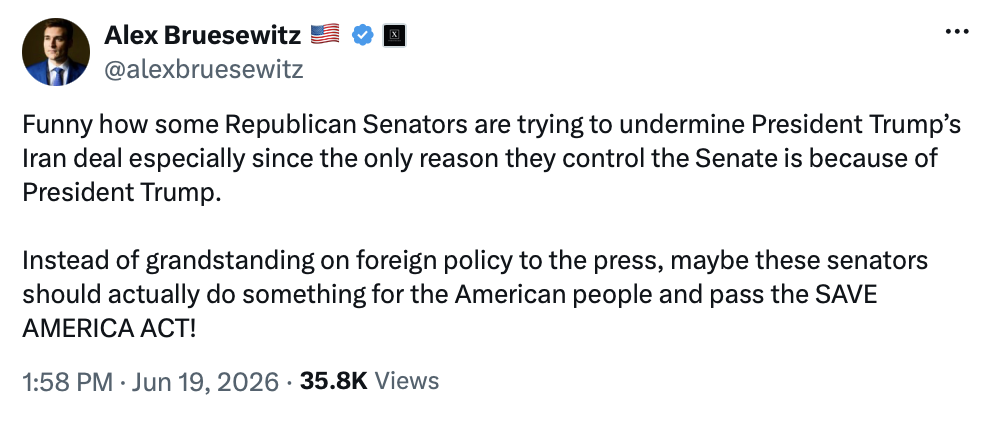 President Donald J. Trump shared a social media post at WASHINGTON D.C.