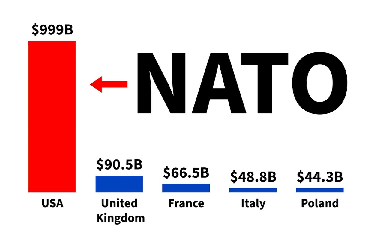 President Donald J. Trump posted a graphic criticizing NATO spending from the White House on 07/02/2026.