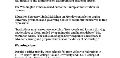 Trump Touts Campus Free Speech at 20-Year High in New FIRE Report